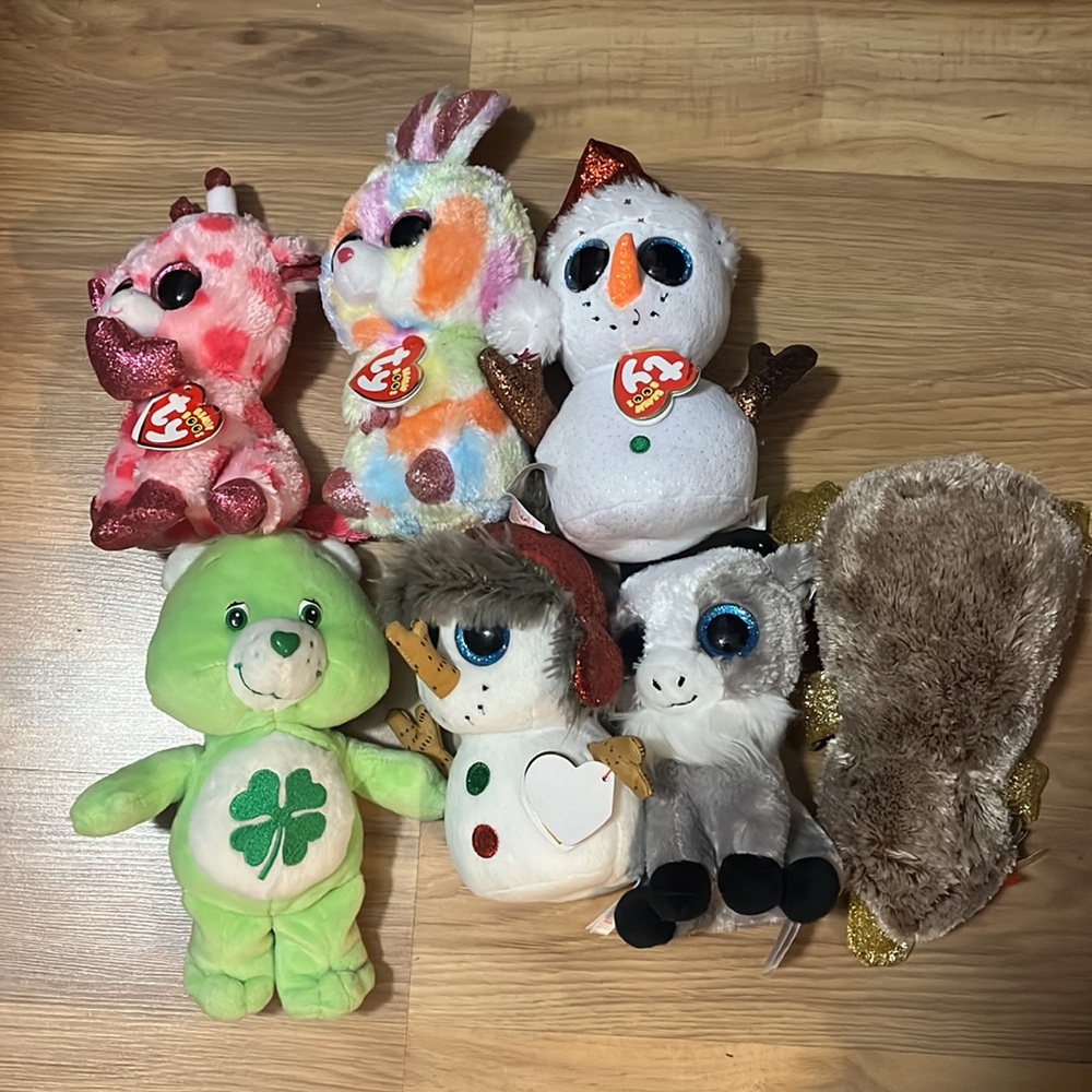 Lot of Beanie Boo Collection TY New with tags plus care bear (no tag)